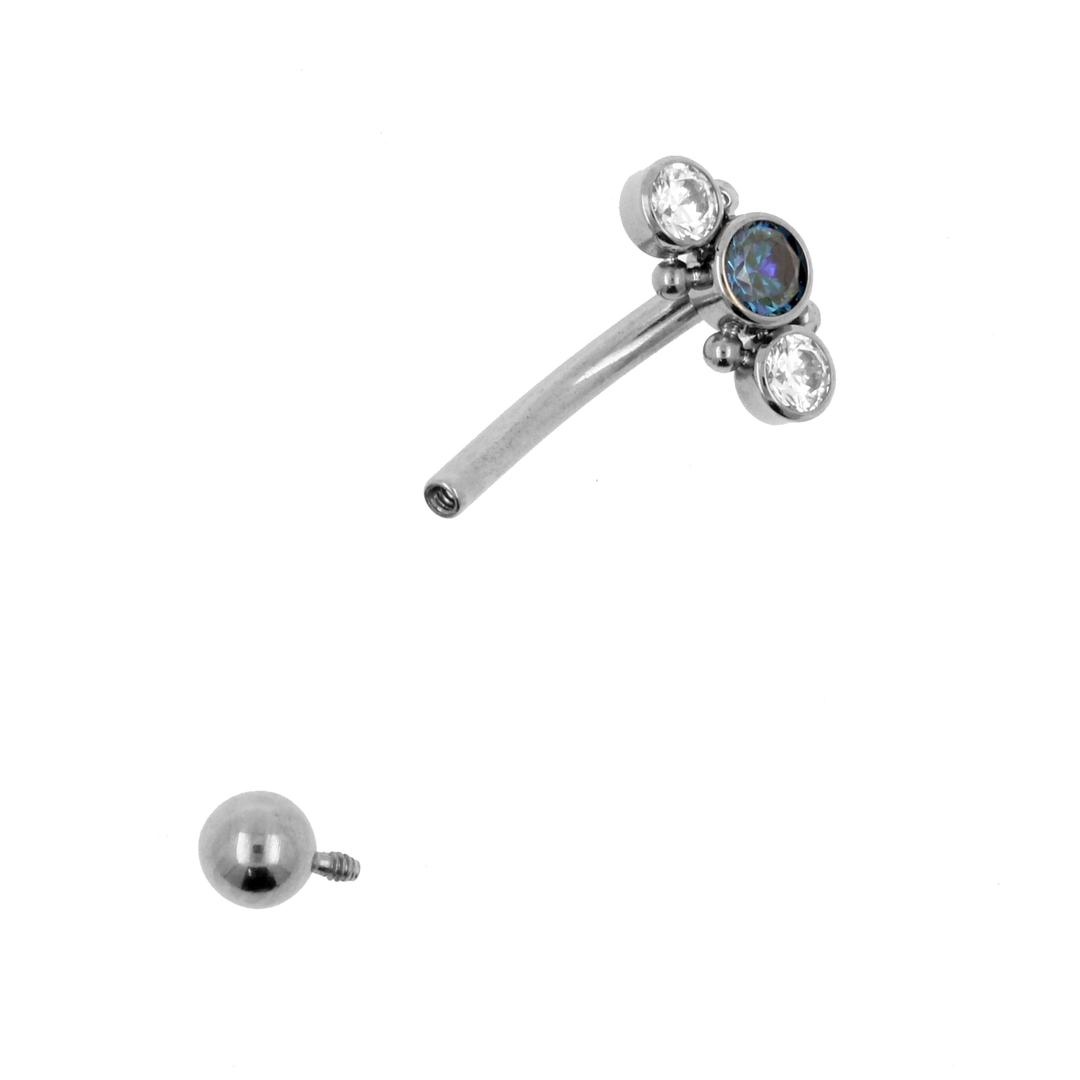 Titanium Zircona Cluster Rook Piercing Royal Blue