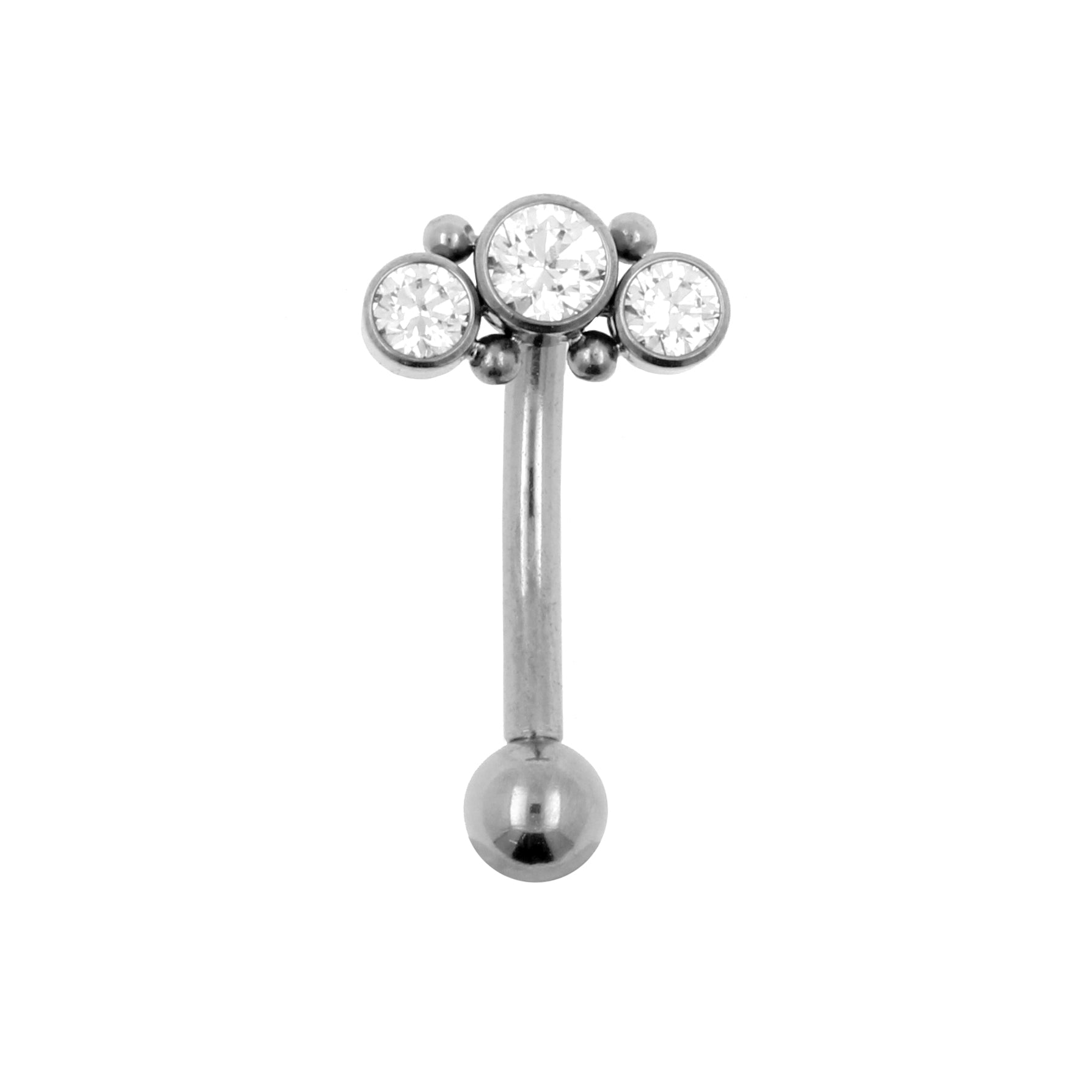 Titanium Zirkonia Cluster Rook Piercing Clear