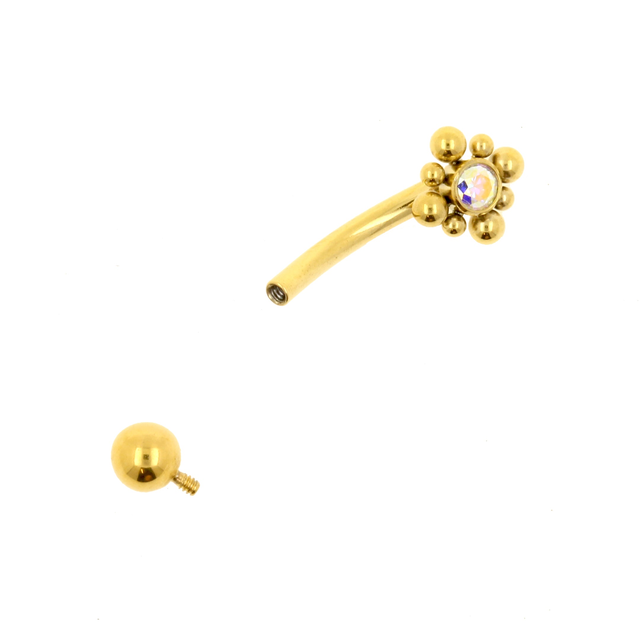 Titanium Zircona Cluster Rook Piercing Crystal AB