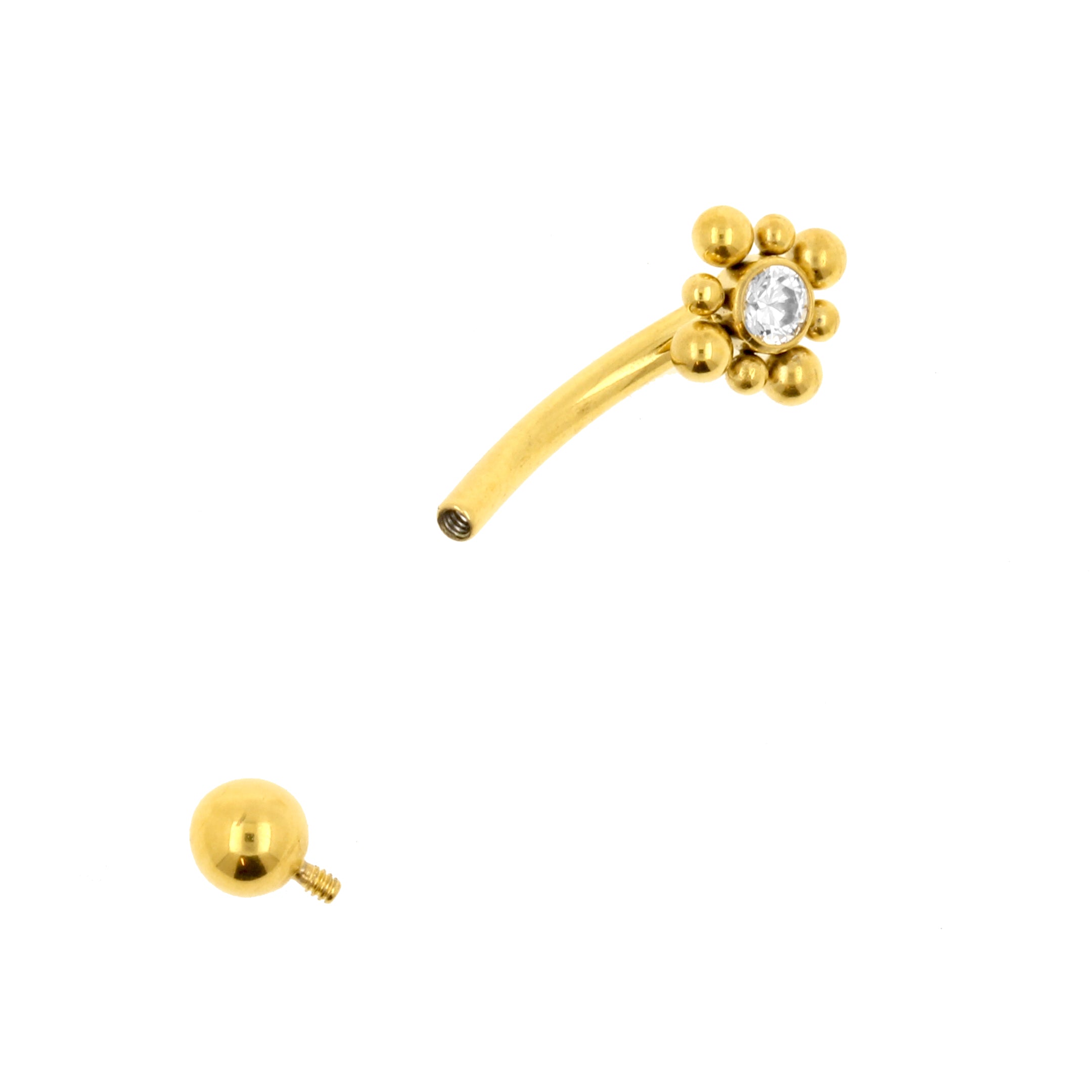 Titanium Zirconia Cluster Rook Piercing Clear