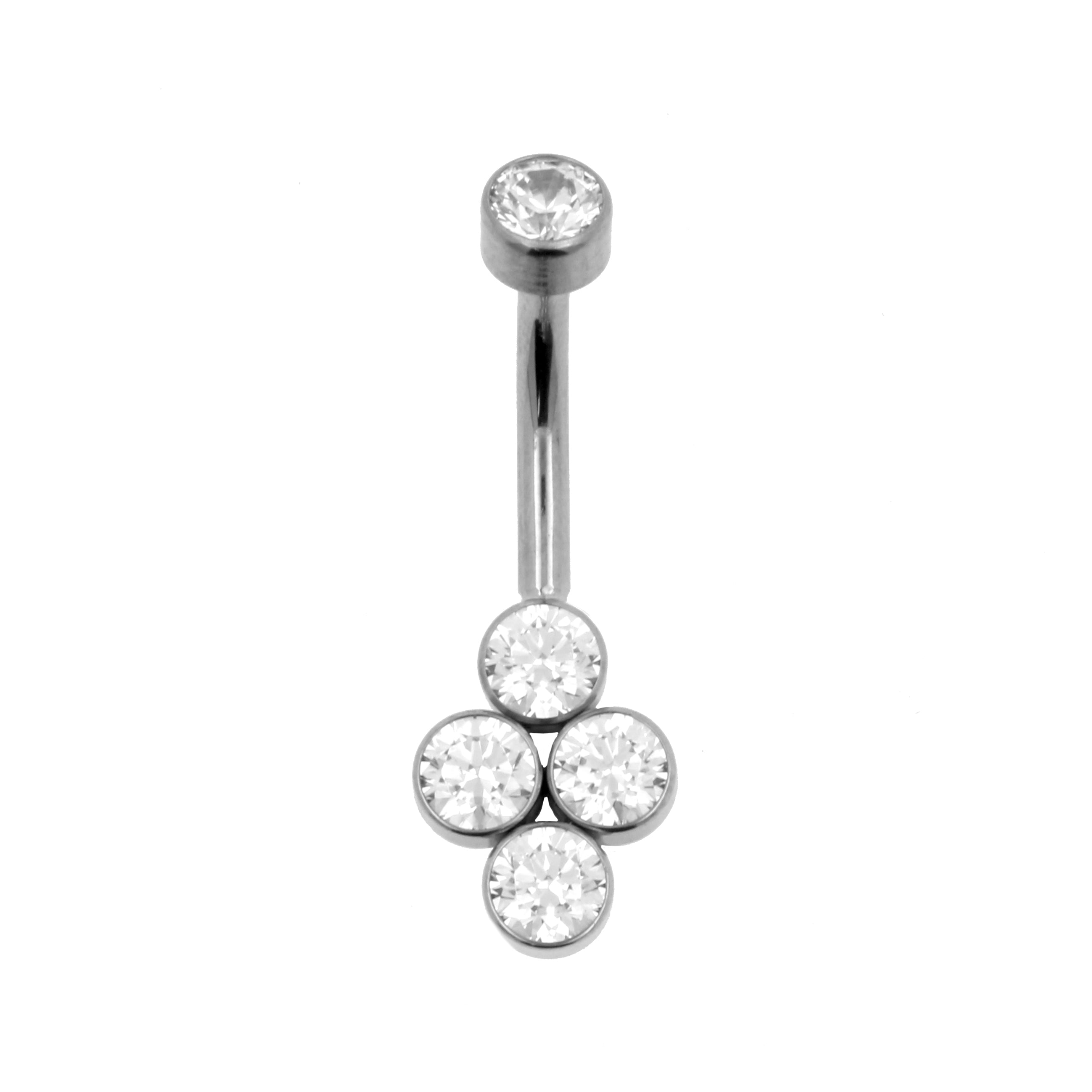 Titanium Zirkonia Cluster Navelpiercing Clear