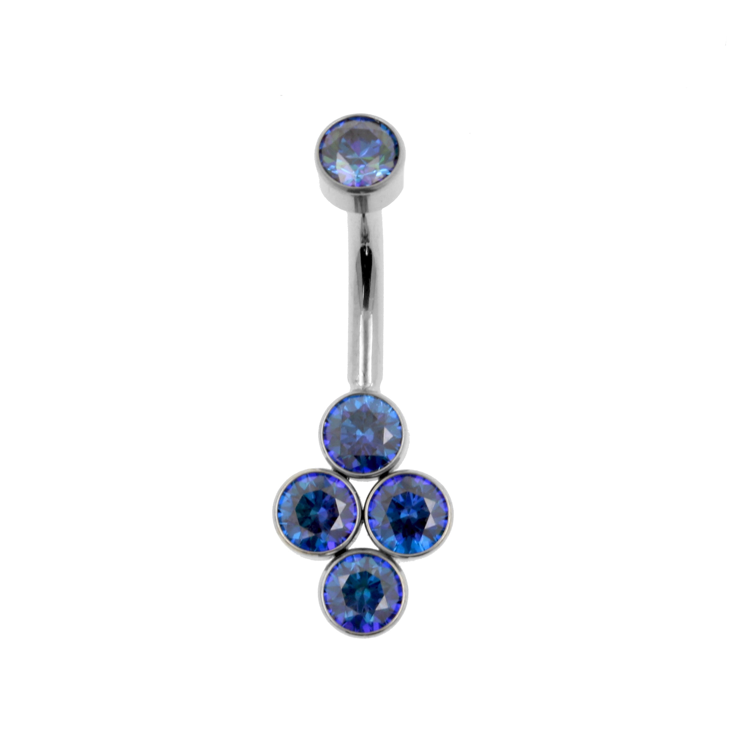 Titanium Zirkonia Cluster Navelpiercing Royal Blue / Clear