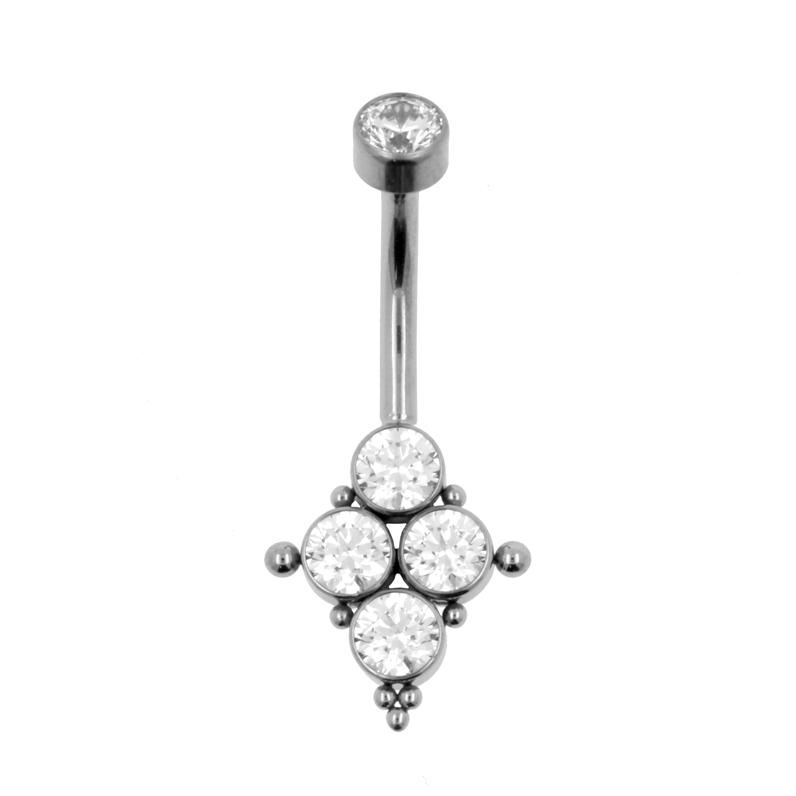 Titanium Zirkonia Cluster Navelpiercing Clear