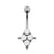 Titanium Zirconia Cluster Belly Ring Clear