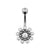 Titanium Zirconia Cluster Belly Ring Clear