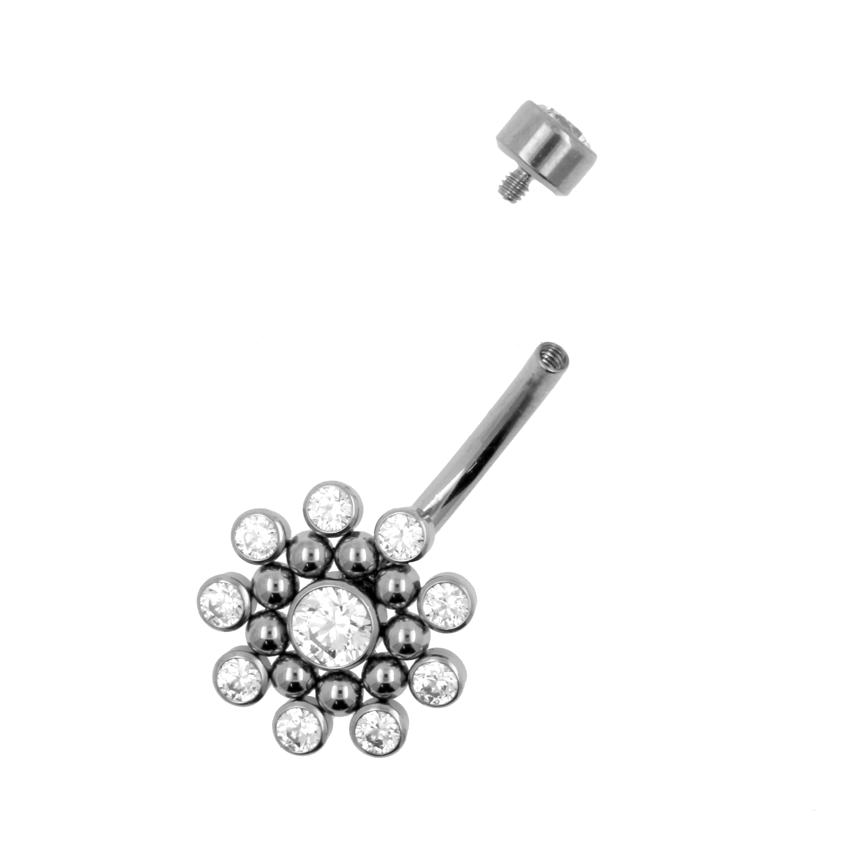 Titanium Zirkonia Cluster Navelpiercing Clear