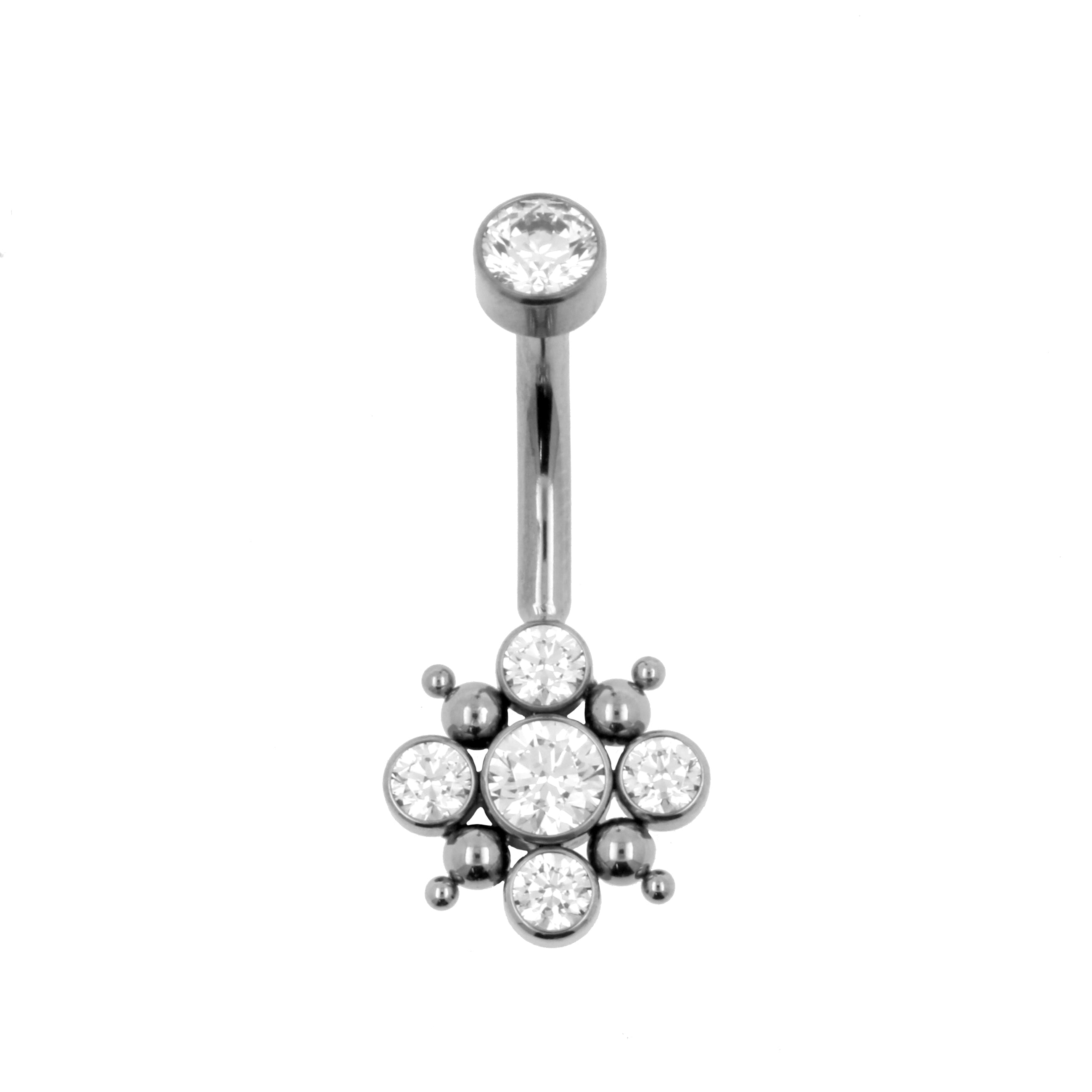 Titanium Zirkonia Cluster Navelpiercing Clear