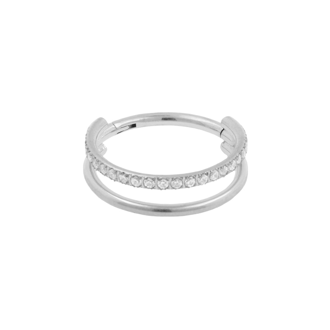 Titanium Dubbele Click Ring Zilver