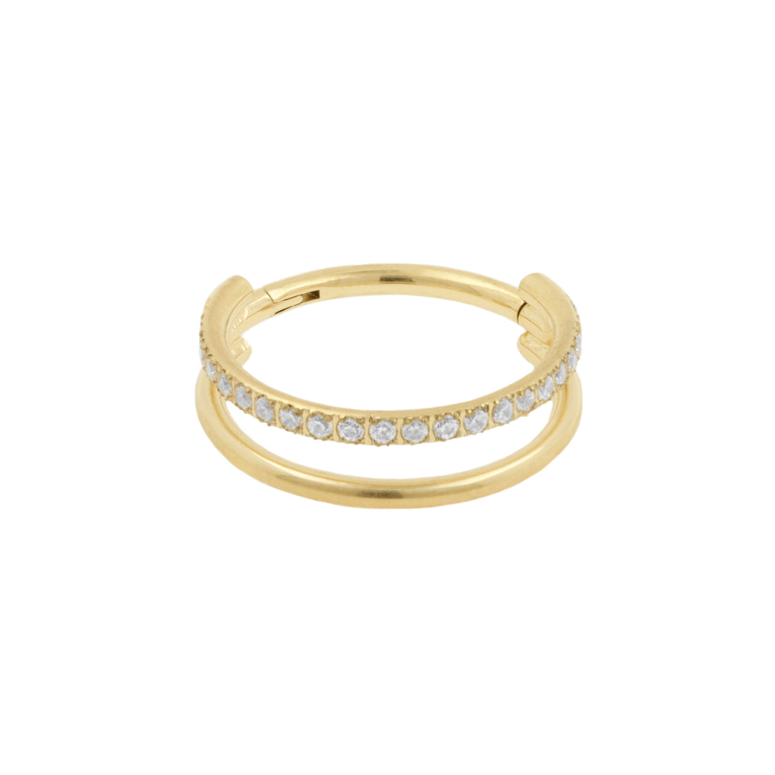 Titanium Dubbele Click Ring Goud