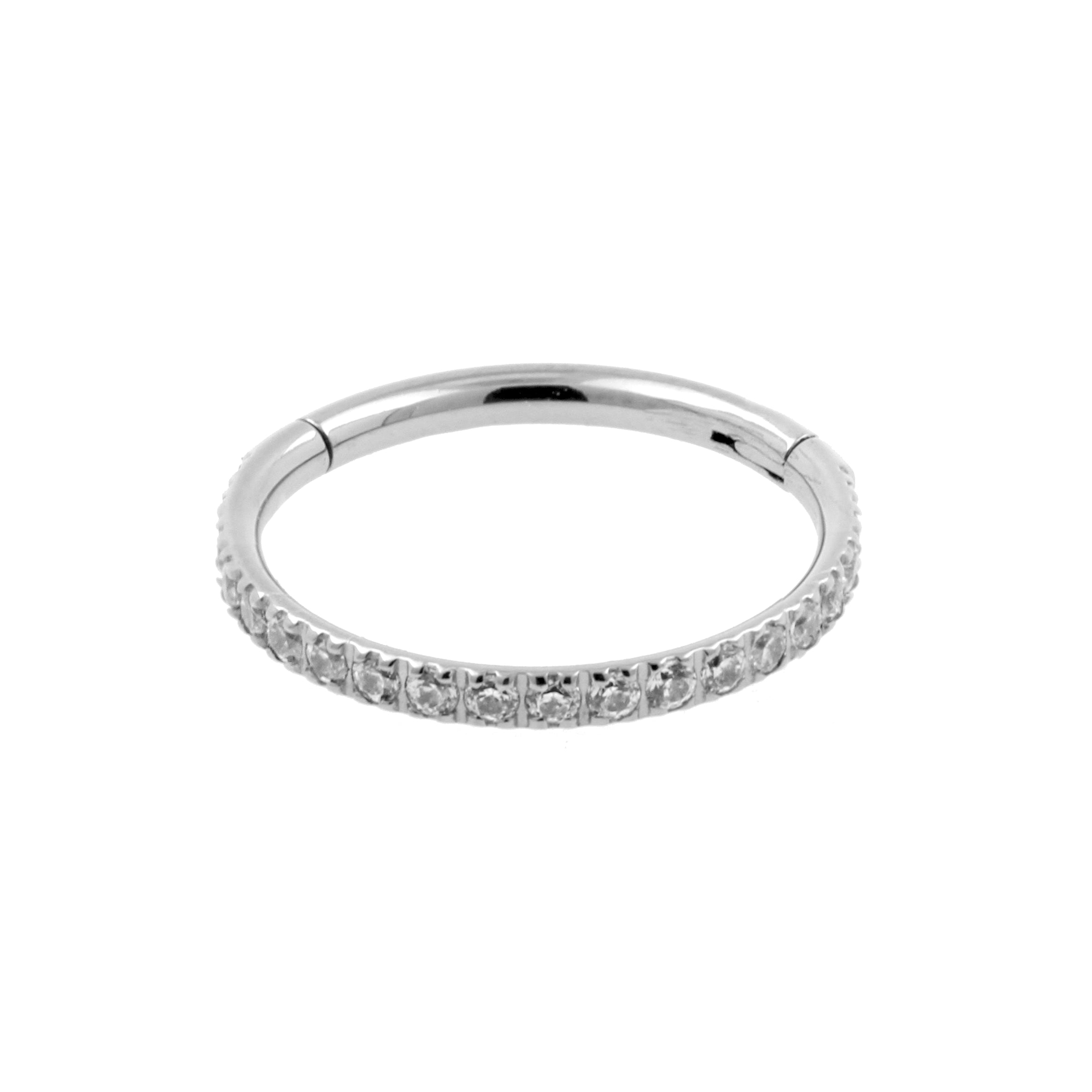 Titanium Zirkonia Click Ring Clear