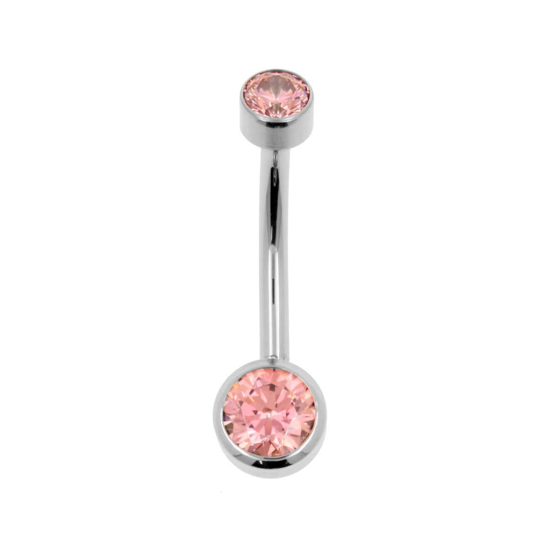 Titanium Navelpiercing Met Zirkonia Pink