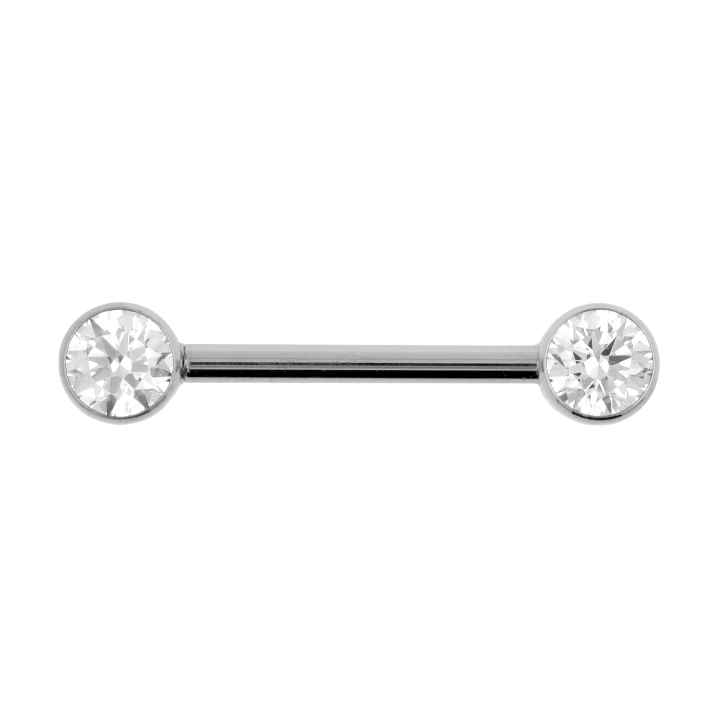 Titanium Tepel Barbell Met Zirkonia - 5 mm