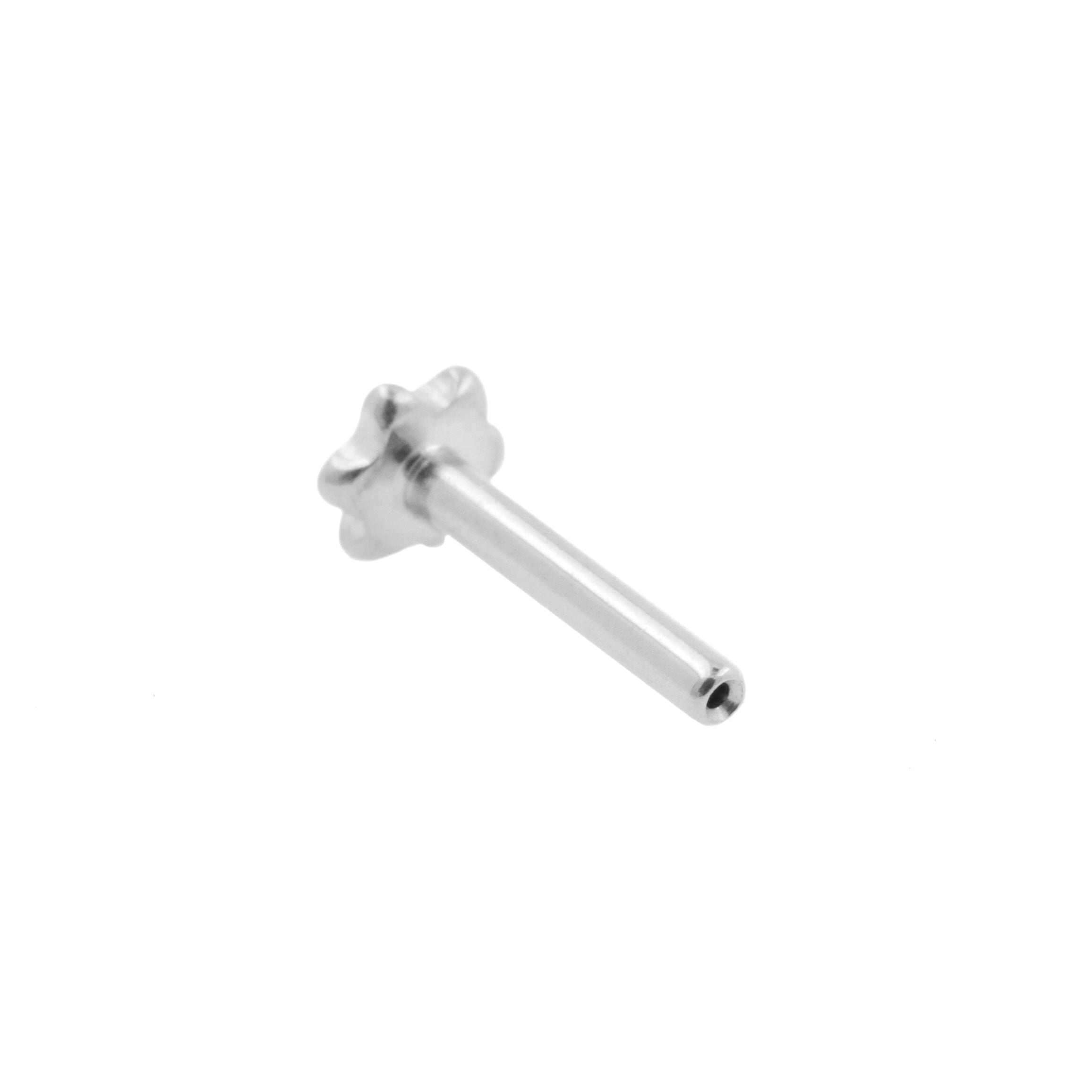 Titanium Flatback Stud - Bloemvorm Zilver
