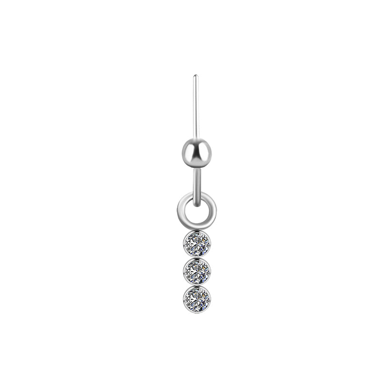Titanium Helix Hanger - Zirkonia Cluster Recht Zilver