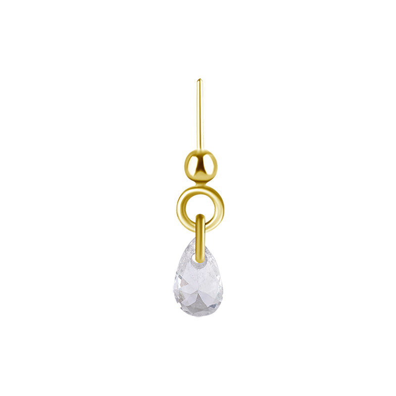 Titanium Helix Dangle - Zirconia Droplet Gold