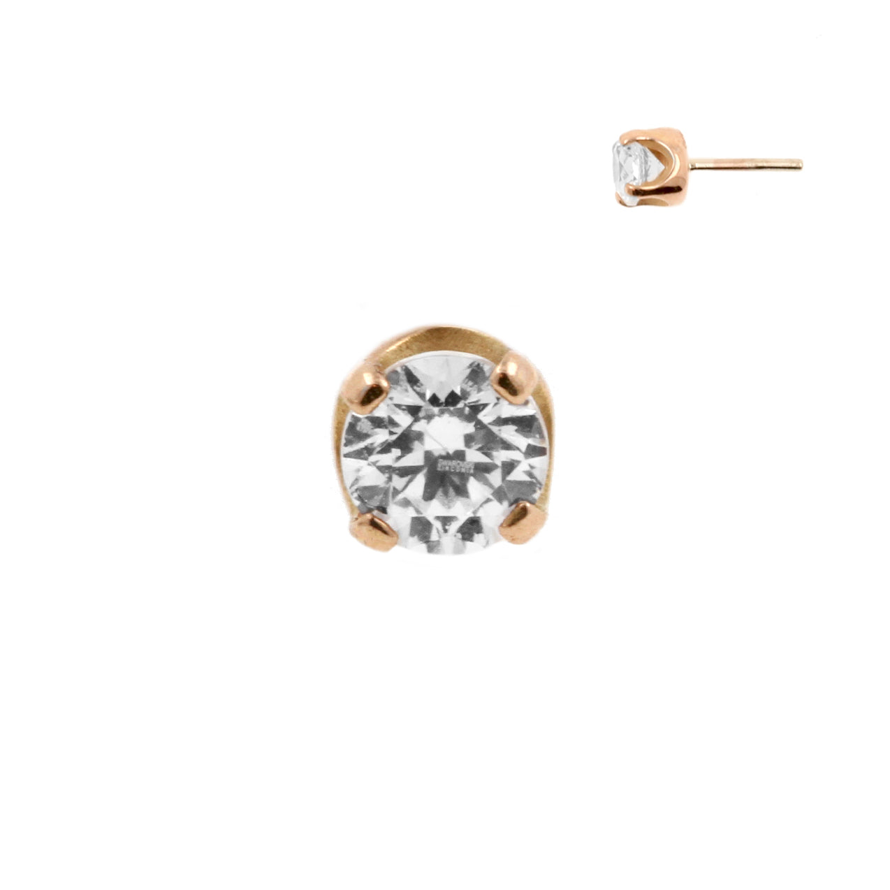 18 Karat Rose Gold Zirconia Top