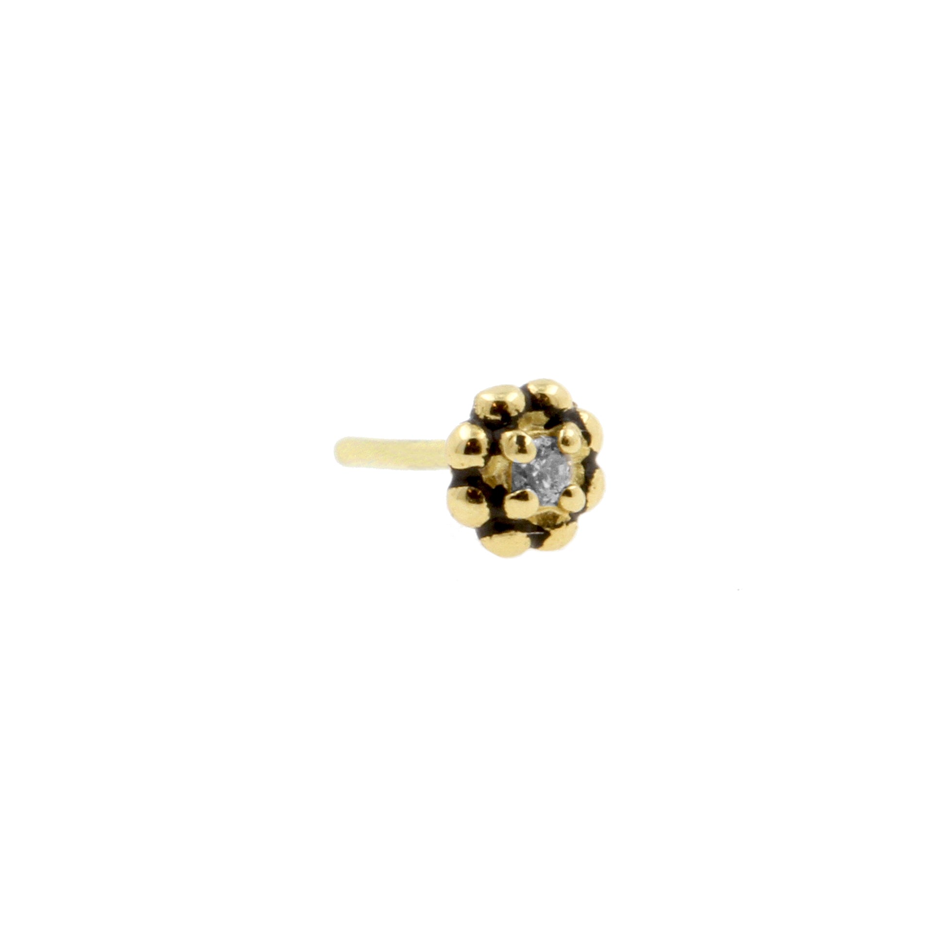 18 Karat Gold Zirconia Flower