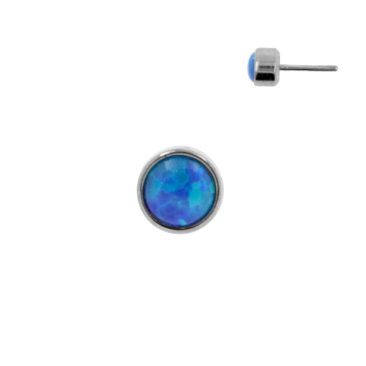 Titanium Opaal Disc - Sapphire Blue Opal