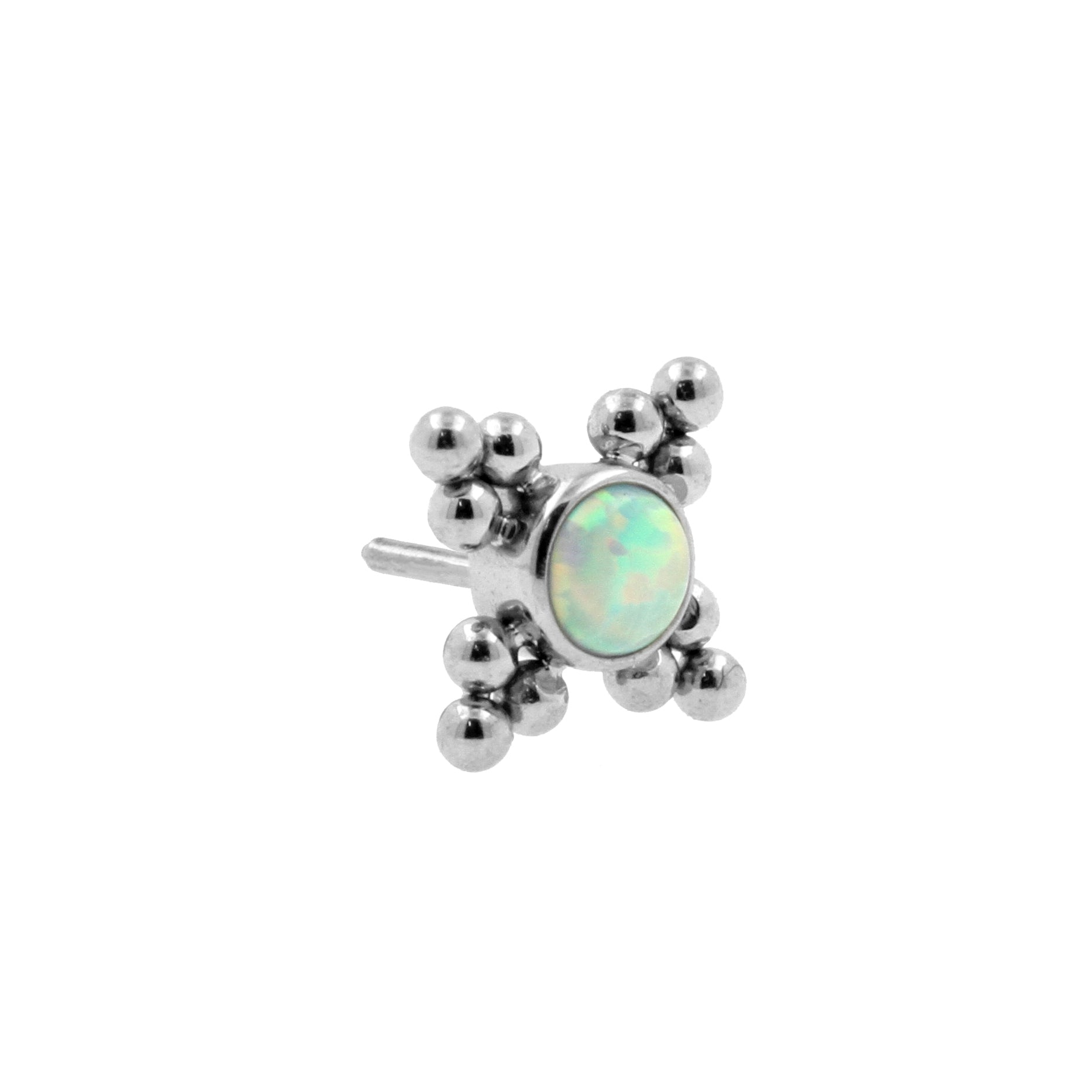 Titanium Opal Cluster - Light Green Opal