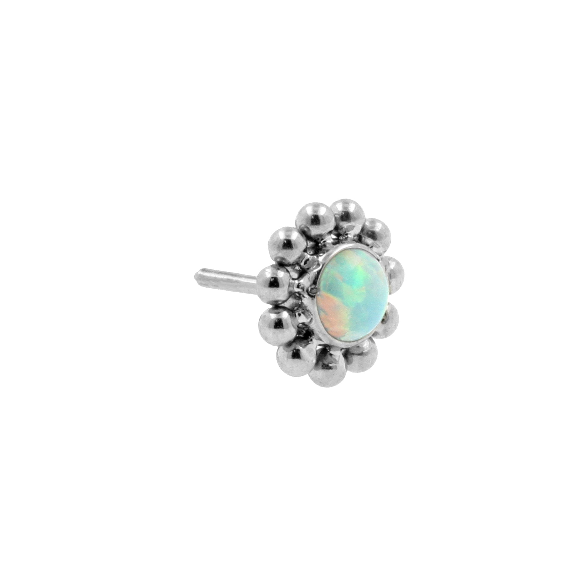 Titanium Opal Cluster - Light Green Opal