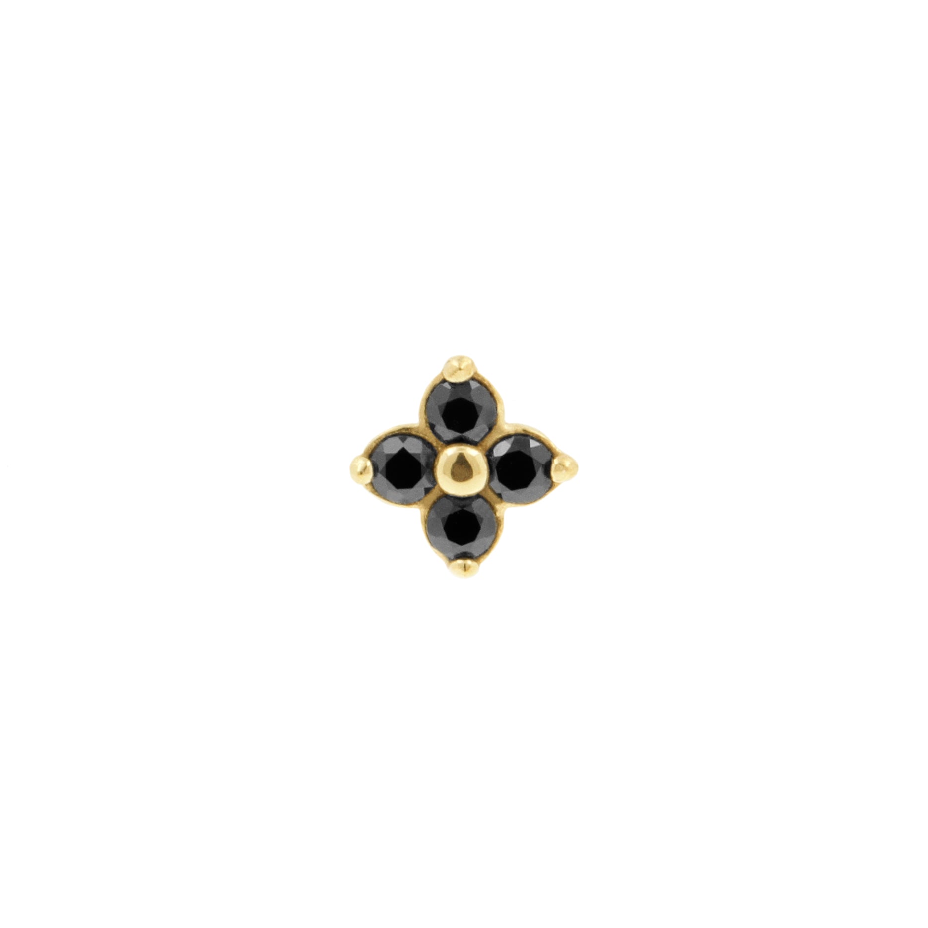 Nickel-Free Stainless Steel Premium Zirconia Quatrefoil Gold
