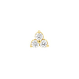 Nickel-Free Stainless Steel Trinity Set With Clear Zirconia Gold