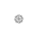 Nickel-Free Stainless Steel Threadless Top With Zirconia - Flower Silver