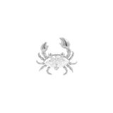 Nikkelvrij Staal Threadless Top Met Zirkonia - Krab Zilver
