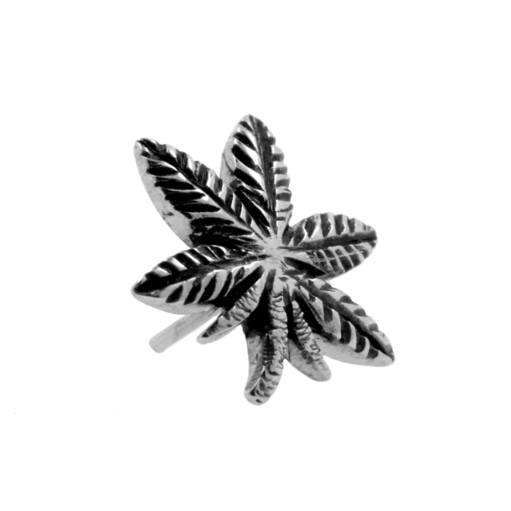 Nikkelvrij Stalen Hemp Leaf Attachment - Zilver