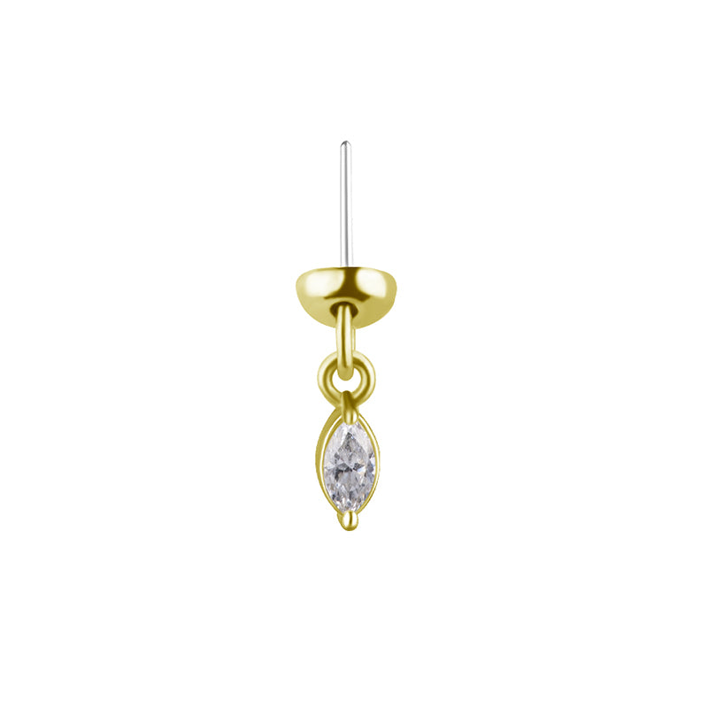 18 Karaats Gouden Helix Hanger - Zirkonia Marquise