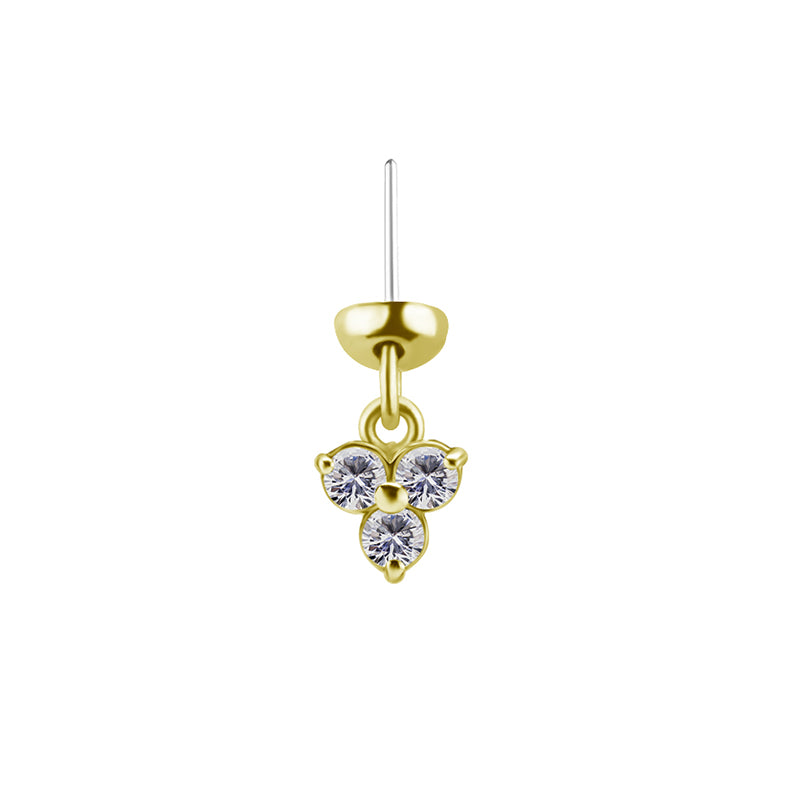18 Karaats Gouden Helix Hanger - Zirkonia Trinity