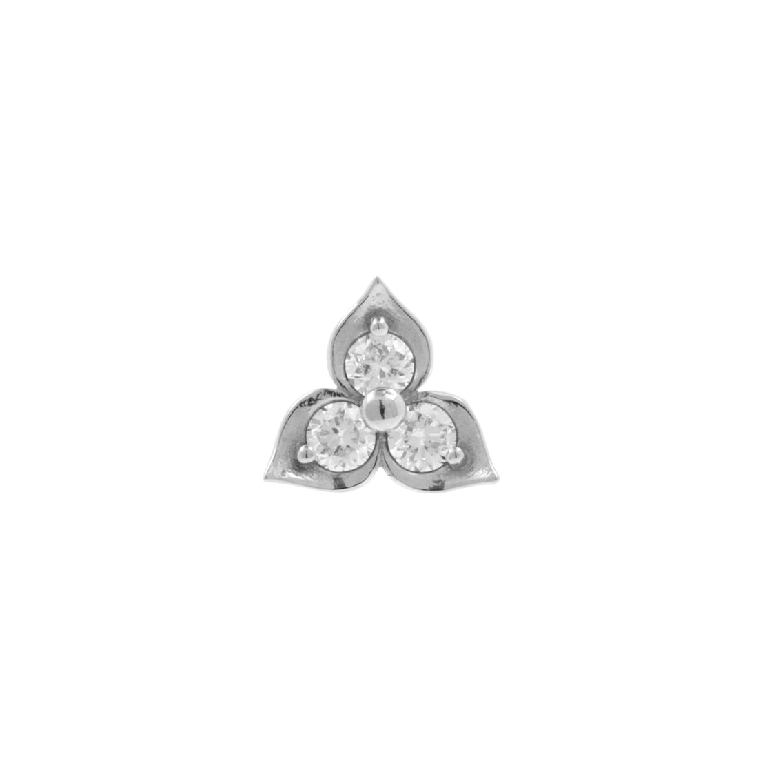 Platina Triple Flower Met Diamant