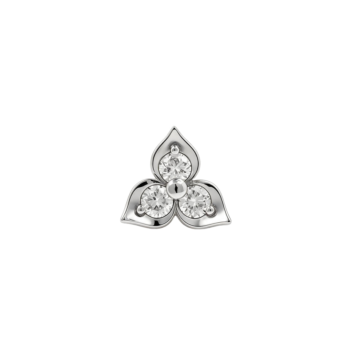 Platin Triple Flower mit Diamanten