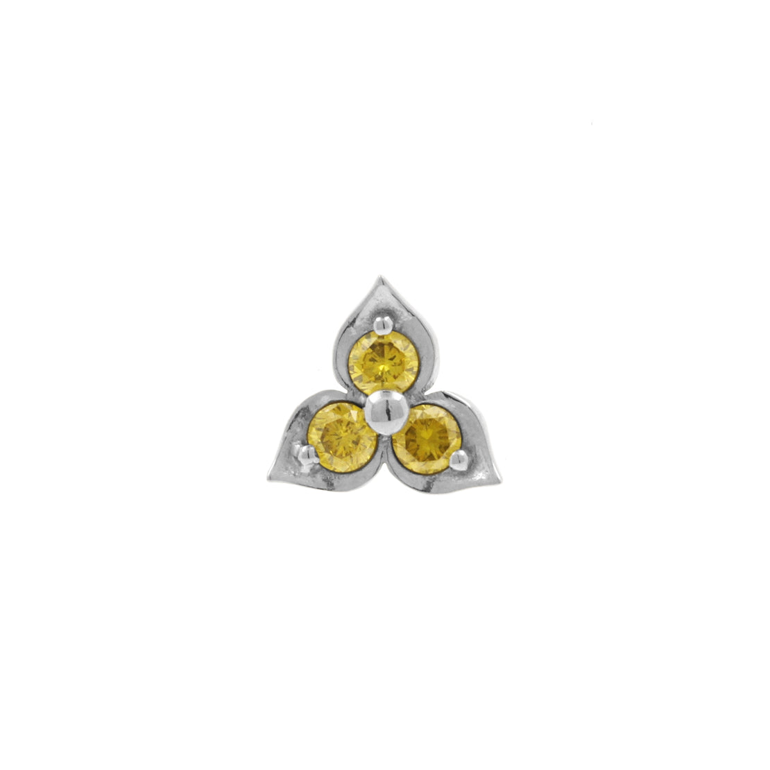 Platinum Triple Flower With Yellow Diamonds