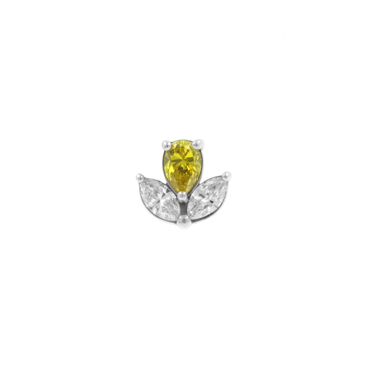 Platinum Marquise Flower With Diamonds