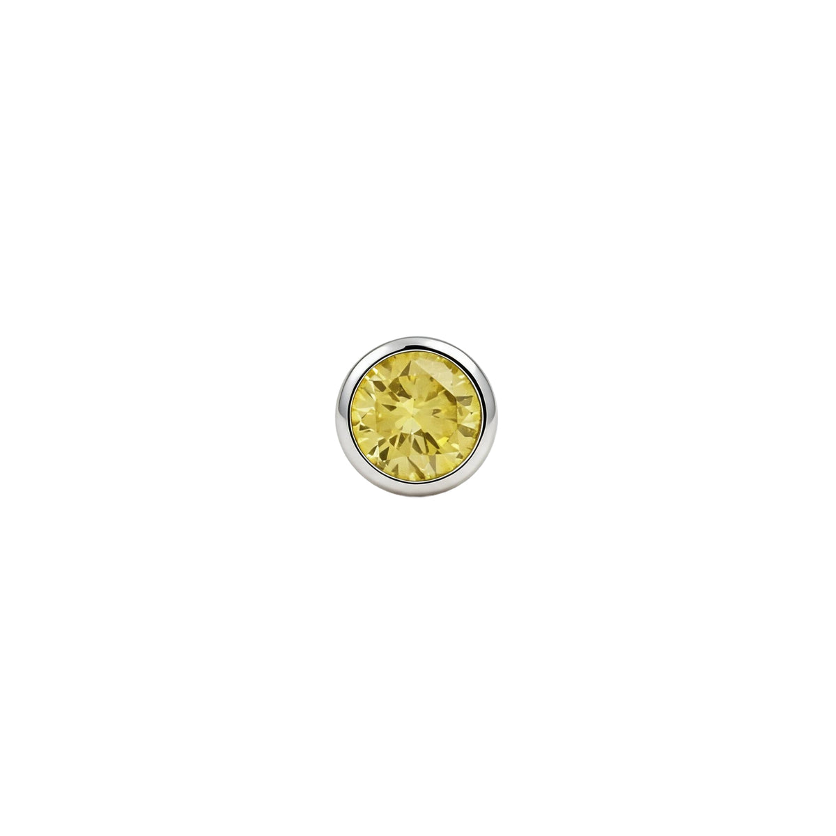 Platin Disc mit gelbem Diamanten