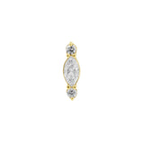 Nikkelvrij Stalen Marquise Cluster Attachment - Goud