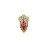 Nikkelvrij Stalen Droplet Cluster Attachment - Rhodolite