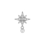 Nikkelvrij Staal - Zirkonia Star Dangle - Zilver
