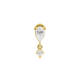 Nikkelvrij Staal - Zirkonia Teardrop Dangle - Goud
