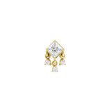 Nikkelvrij Staal - Zirkonia Square Dangle - Goud