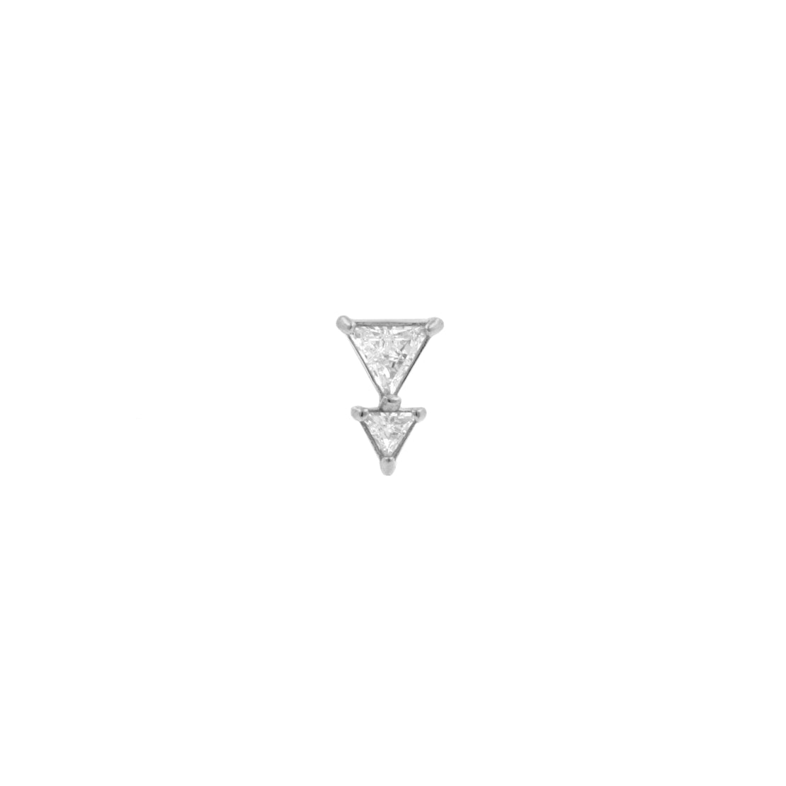 Nikkelvrij Staal - Zirkonia Double Triangle - Zilver