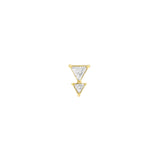 Nikkelvrij Staal - Zirkonia Double Triangle - Goud