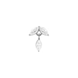 Nikkelvrij Staal - Zirkonia Marquise Dangle - Zilver