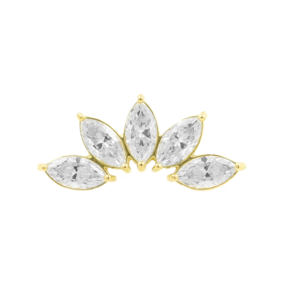 18 Karaats Gouden Zirkonia Waaier - Clear