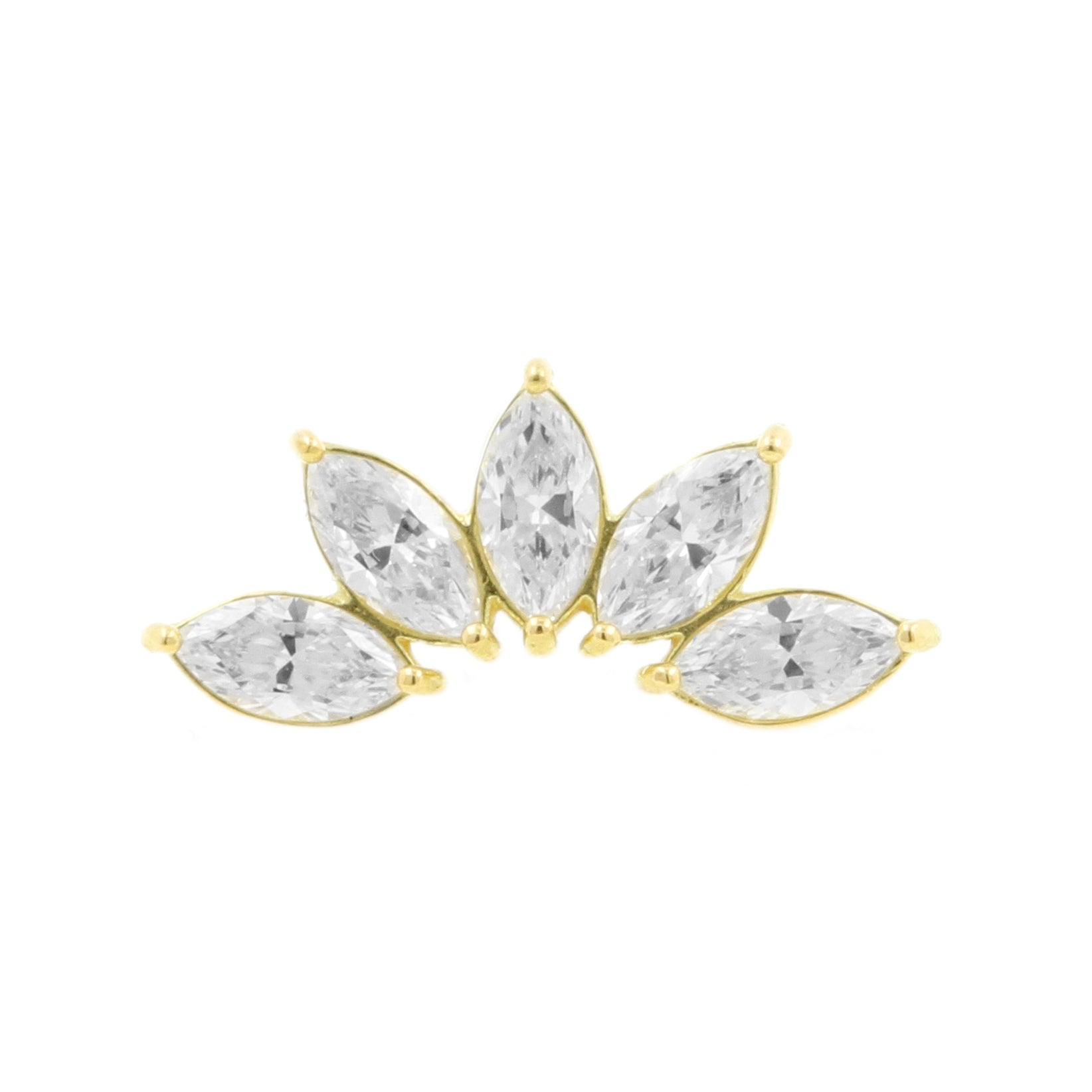 18 Karaats Gouden Zirkonia Waaier - Clear