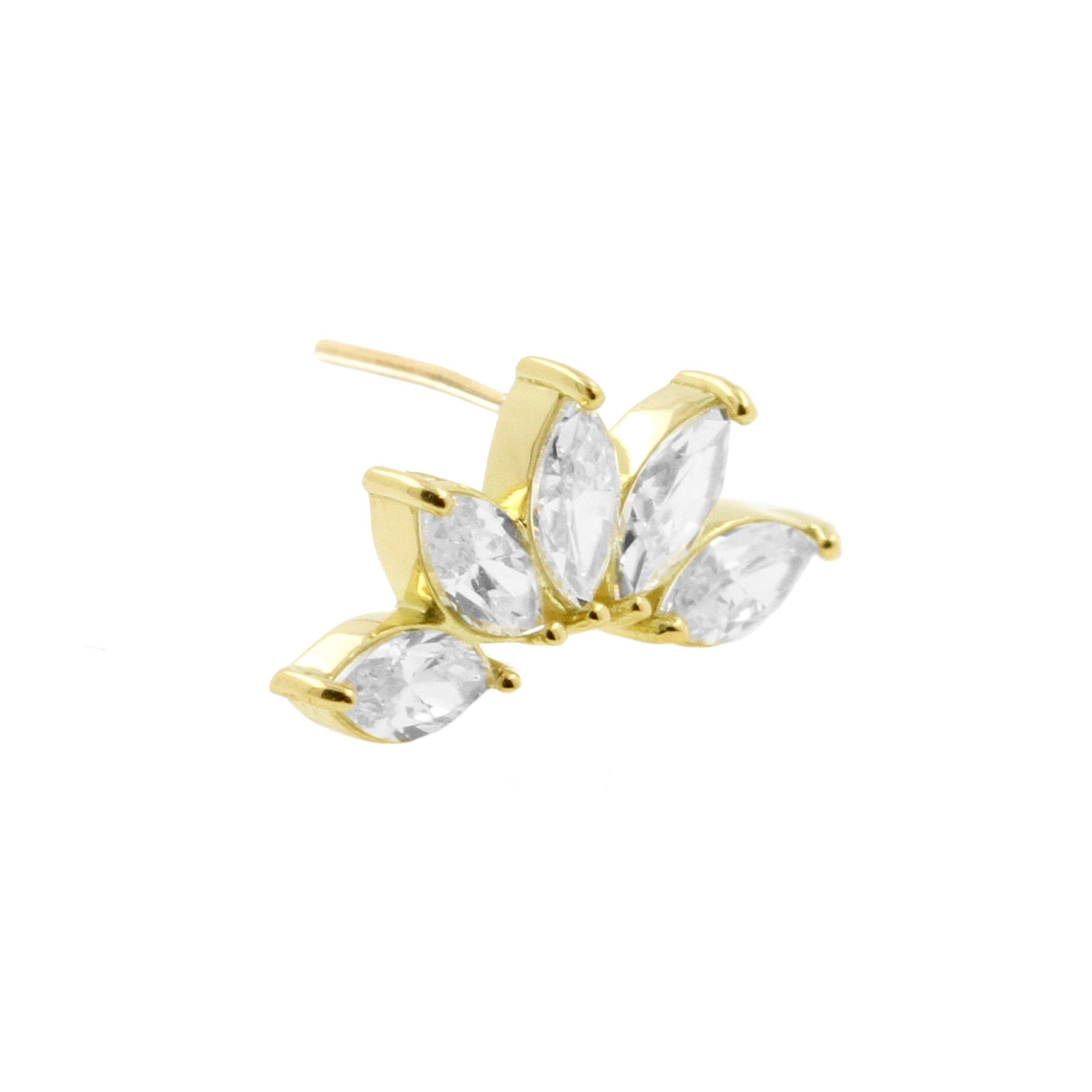 18 Karaats Gouden Zirkonia Waaier - Clear