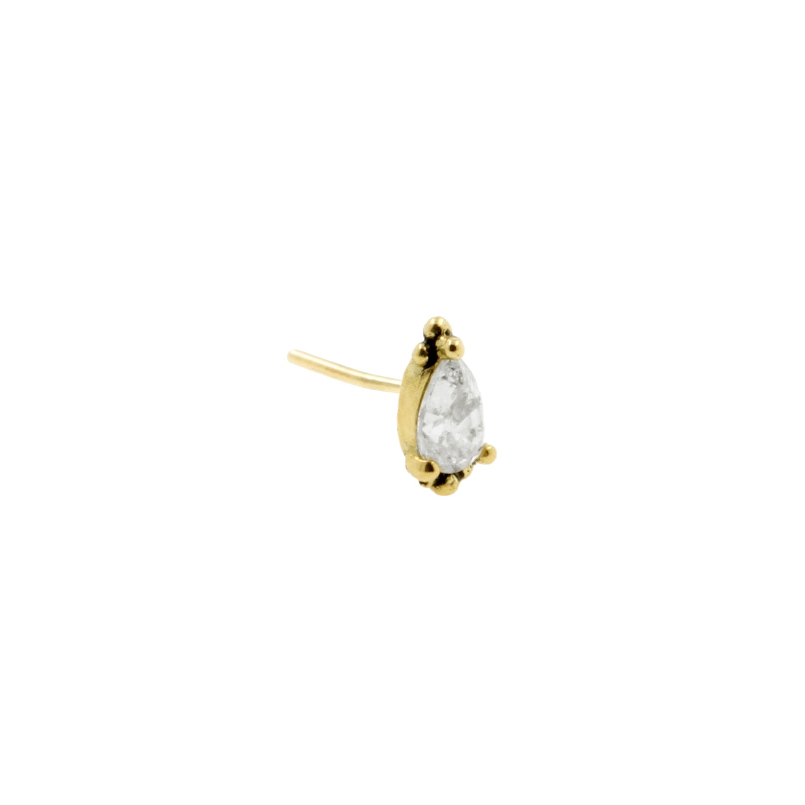 18 Karat Gold Zirconia Vintage Droplet