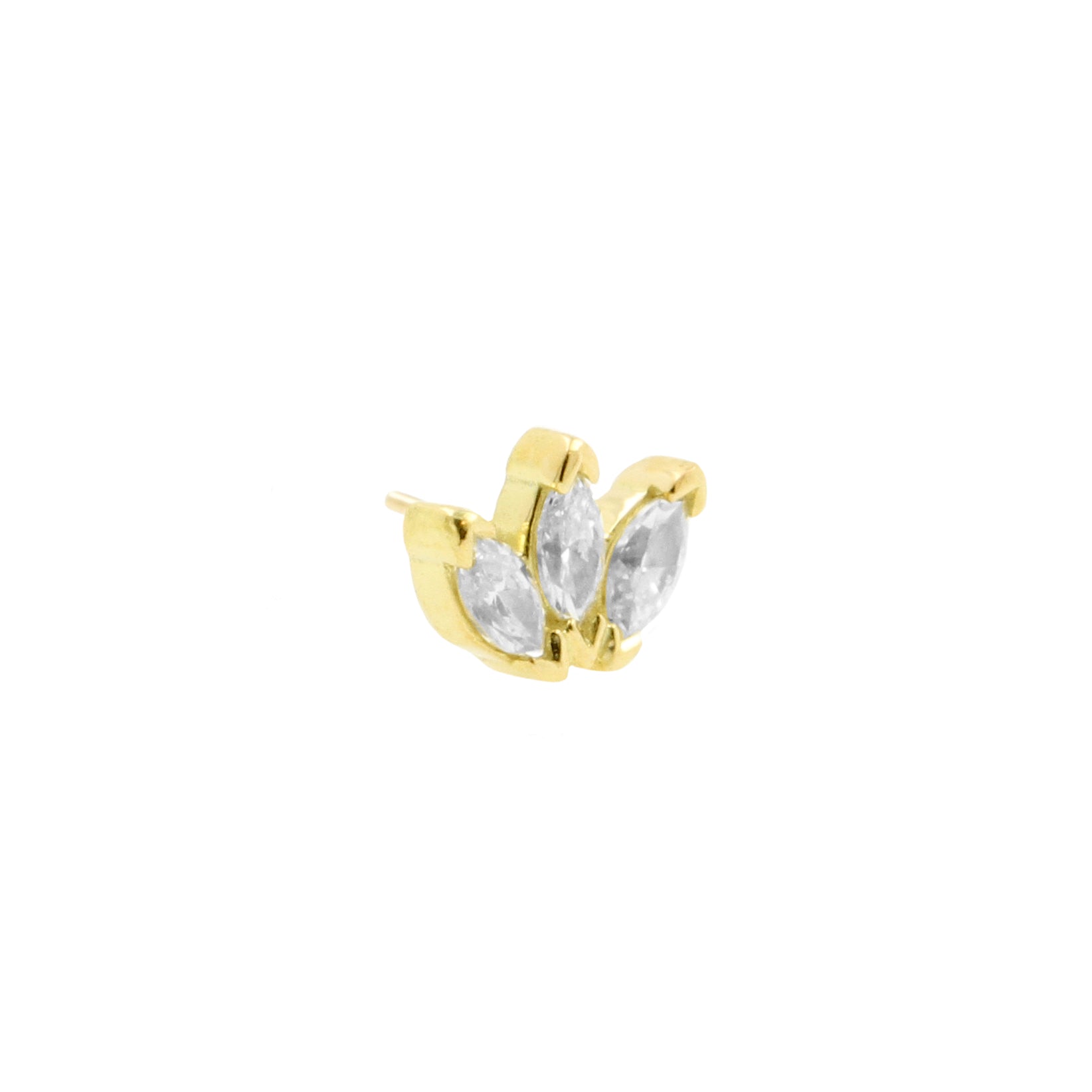 18 Karat Gold Zirconia Triple Princess