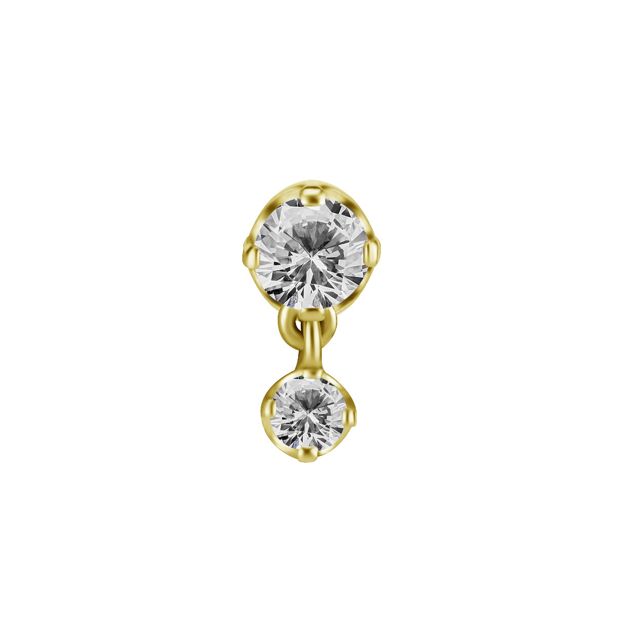 18 Karat Gold Zirconia Dangle